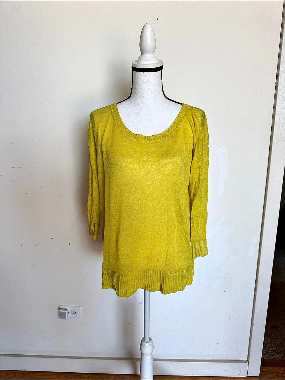 FIRTH Yellow Linen Knit Sweater Size Small